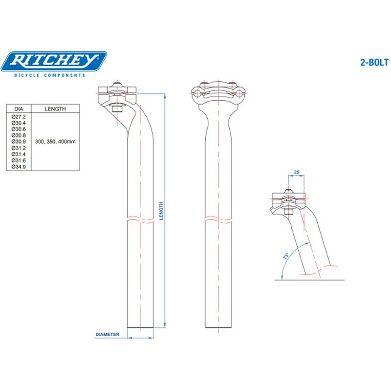 Ritchey Sattelstütze Comp 20 31.6mm, BB Black, 400mm – Bild 2